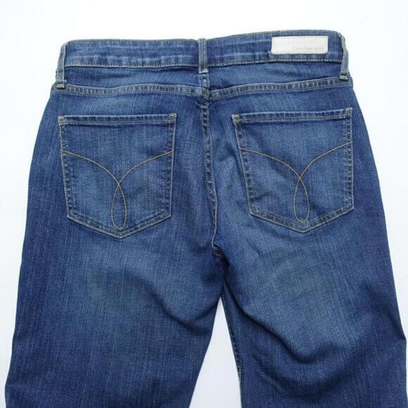 Calvin Klein Jeans Women's 6 Blue Denim Fitted 5-Pockets Medium‎ Wash Straight - Picture 6 of 8